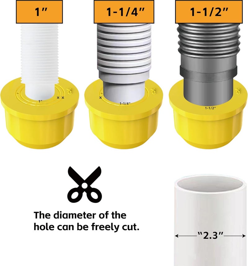 YMSDrain YMS Washing Machine Drain Outlet Plug, Silicone Sealing Plug for 1" ~ 1 1/2" Inlet Pipe, Durable & Easy to Install, Sewer Seal Coupler for Washing Machine Box (2" Outlet) - Image 4